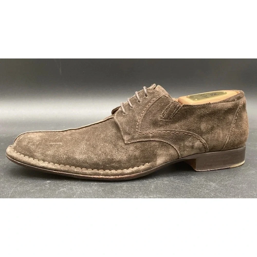 Mezlan Rusty Dark Brown Suede Leather  Oxford Dress Shoes Size 10 Damage Box Inc